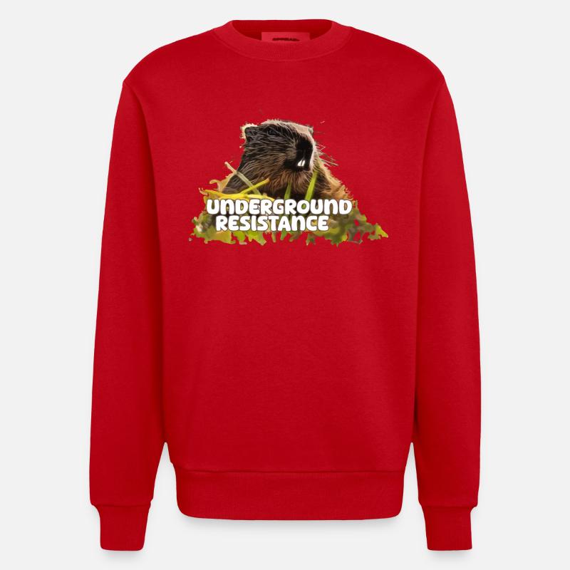 Marmotte Résistance souterraine 2024 - Sweat bio épais oversize fabriqué en UE - rouge