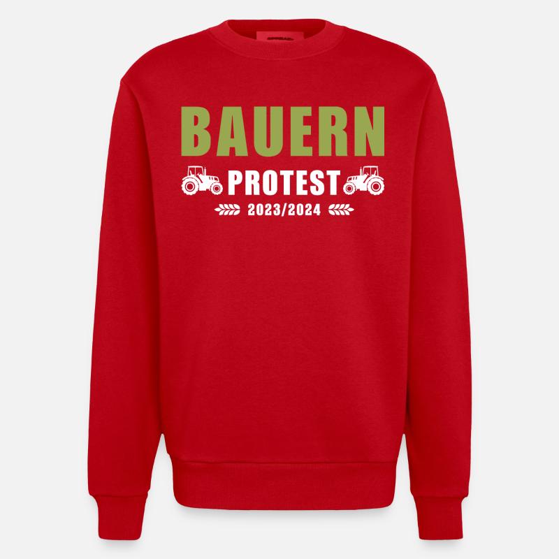 Bauernproteste 2023-2024 - Heavyweight Oversized Organic Crew Neck Made in EU - Rot