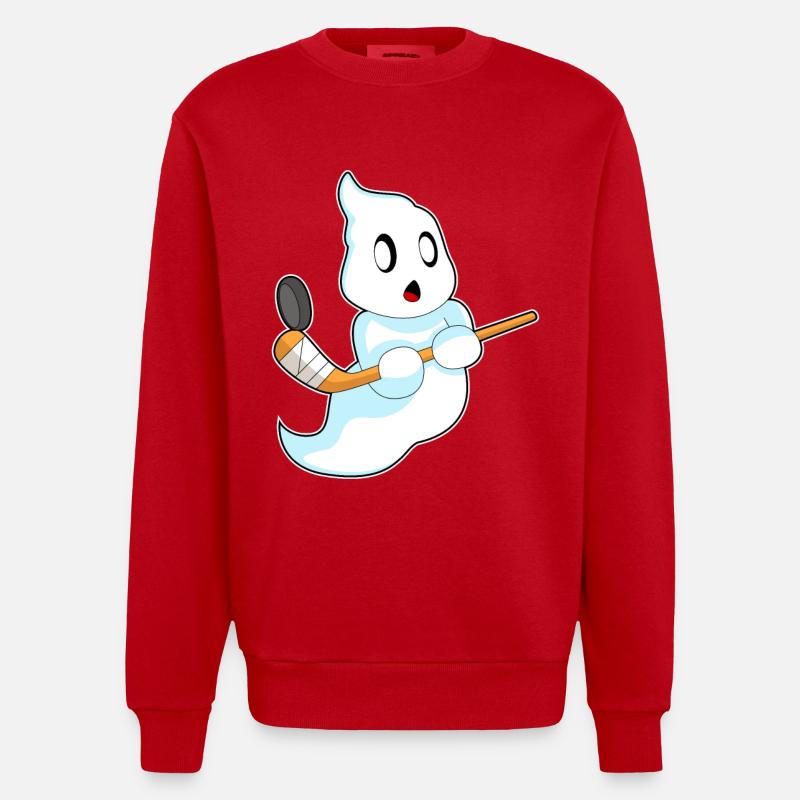 Geist Eishockey Eishockeyschläger - Heavyweight Oversized Organic Crew Neck Made in EU - Rot
