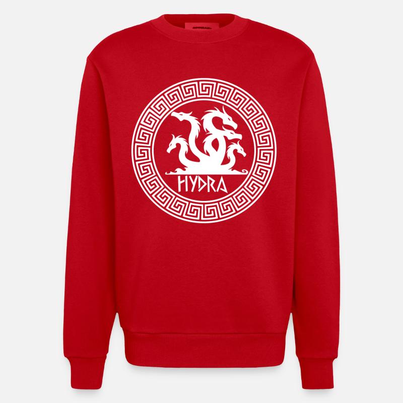 Symbole de l'hydre blanche - Sweat bio épais oversize fabriqué en UE - rouge