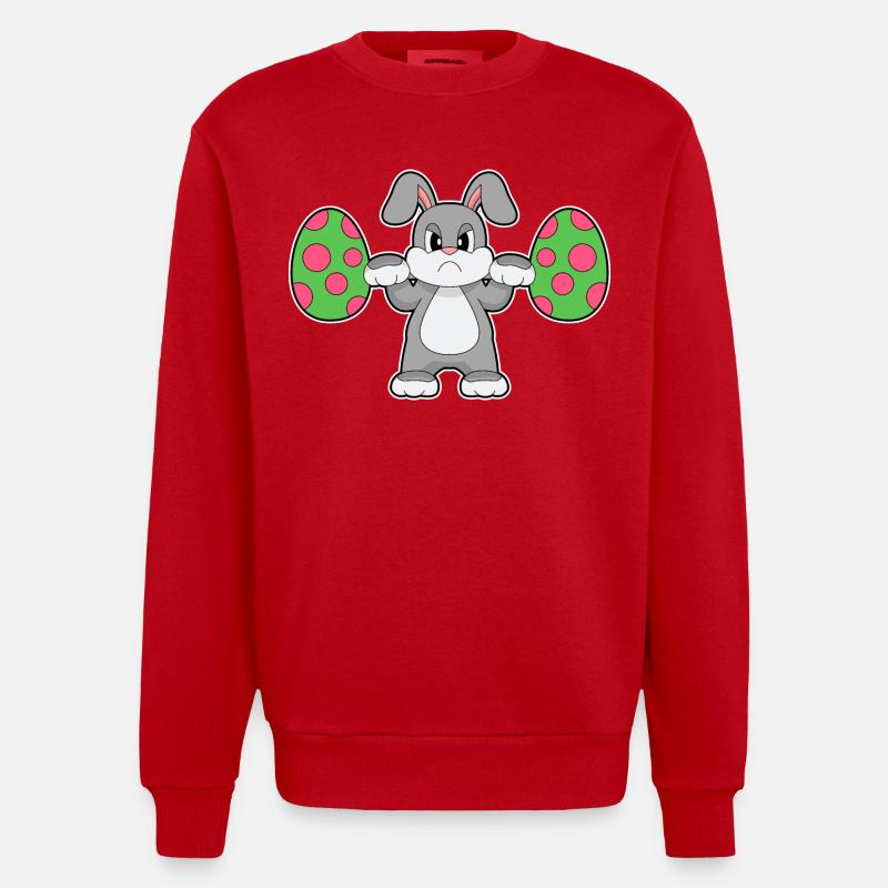 Culturisme de Pâques Bunny - Sweat bio épais oversize fabriqué en UE - rouge