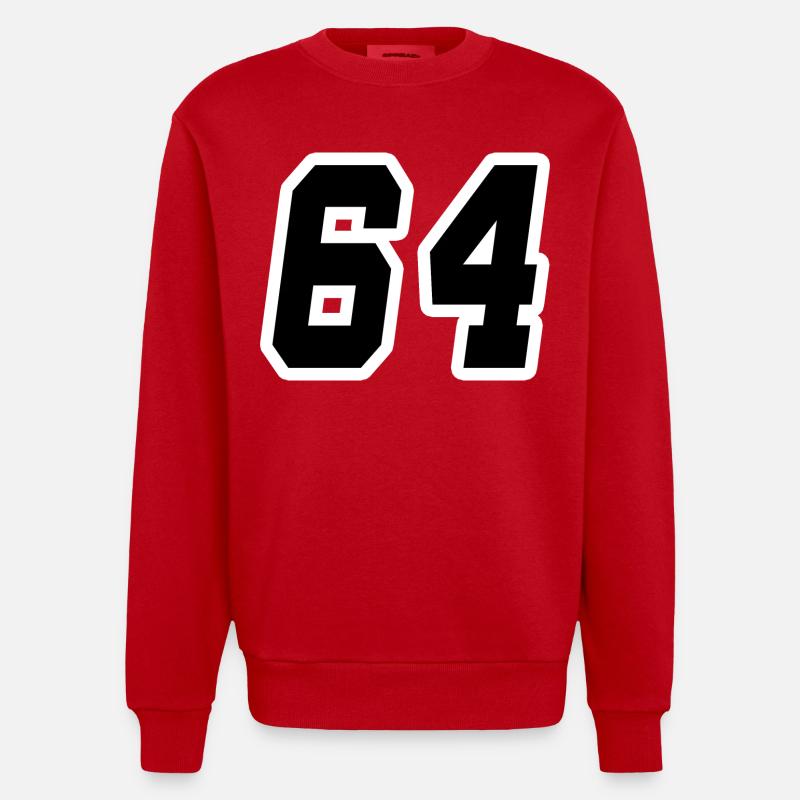 Nummer vierundsechzig 64 - Heavyweight Oversized Organic Crew Neck Made in EU - Rot