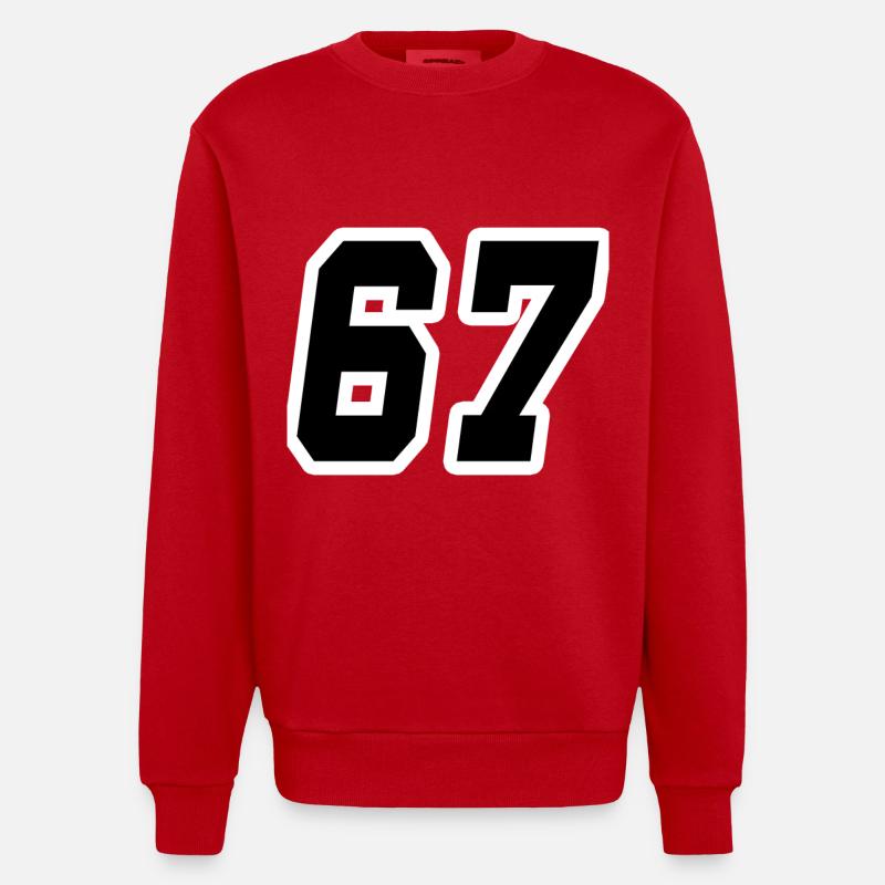 Nummer siebenundsechzig 67 - Heavyweight Oversized Organic Crew Neck Made in EU - Rot