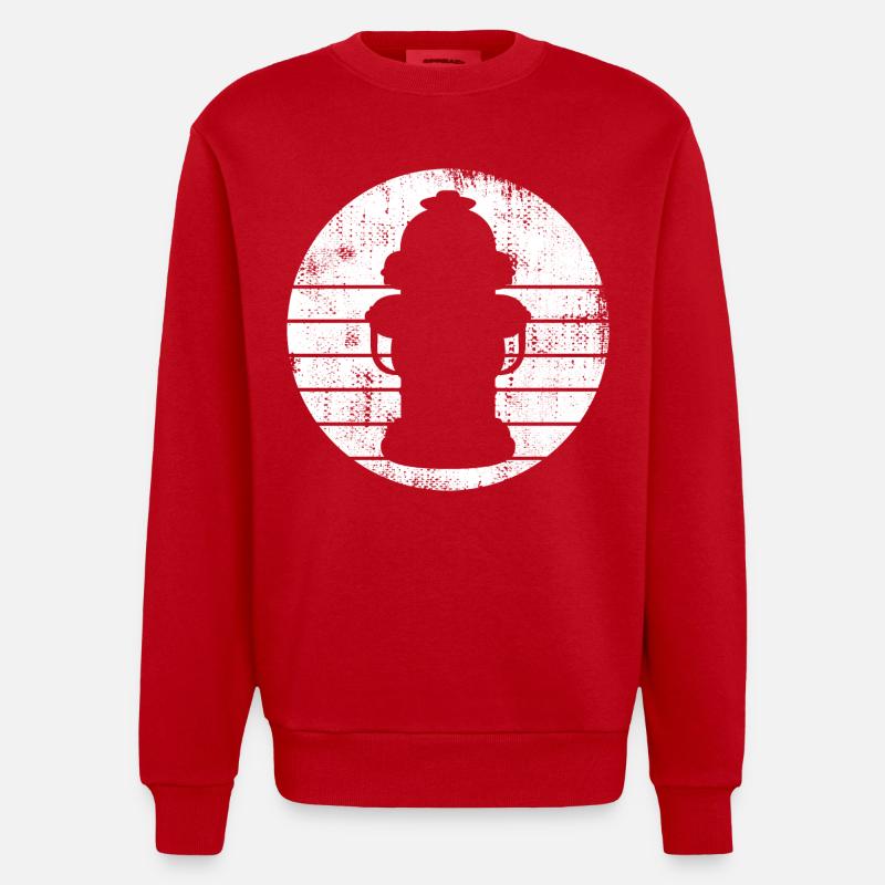 Dessin de bouche d’incendie - Sweat bio épais oversize fabriqué en UE - rouge