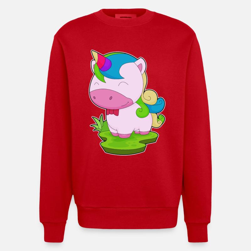 Einhorn Fliege - Heavyweight Oversized Organic Crew Neck Made in EU - Rot