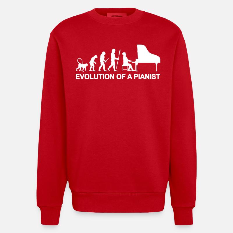 Évolution d’un pianiste - Sweat bio épais oversize fabriqué en UE - rouge