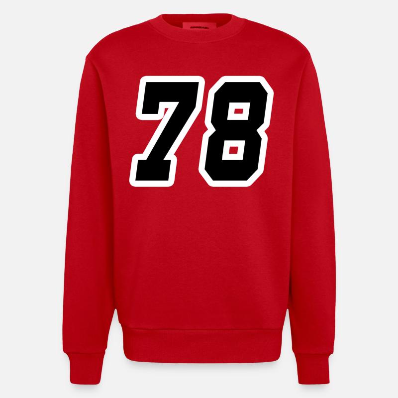 Nummer achtundsiebzig 78 - Heavyweight Oversized Organic Crew Neck Made in EU - Rot