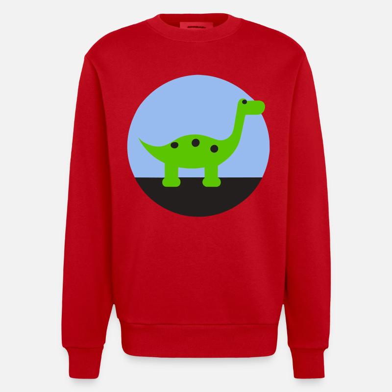 Dino - Heavyweight Oversized Organic Crew Neck Made in EU - red