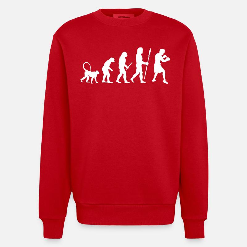 Évolution de la boxe - Sweat bio épais oversize fabriqué en UE - rouge