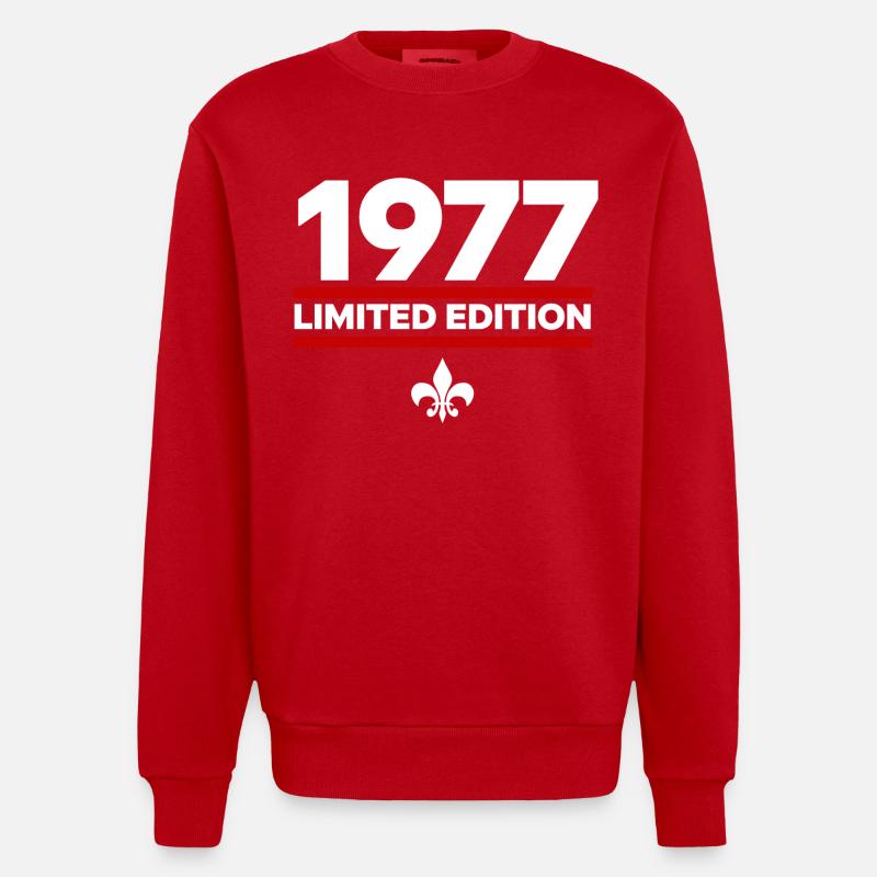 Édition limitée de 1977 - Sweat bio épais oversize fabriqué en UE - rouge
