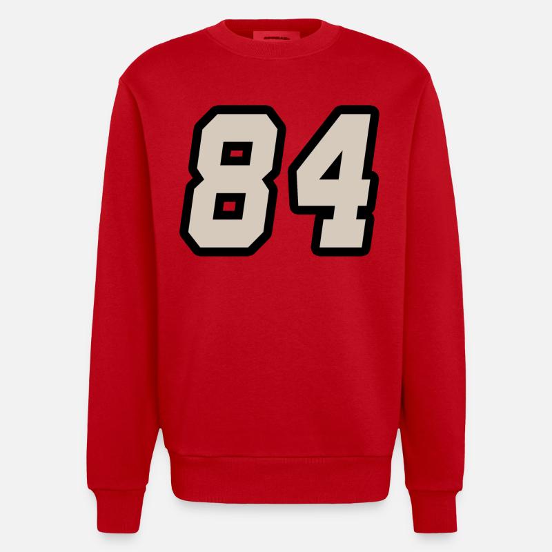 Nummer vierundachtzig 84 - Heavyweight Oversized Organic Crew Neck Made in EU - Rot