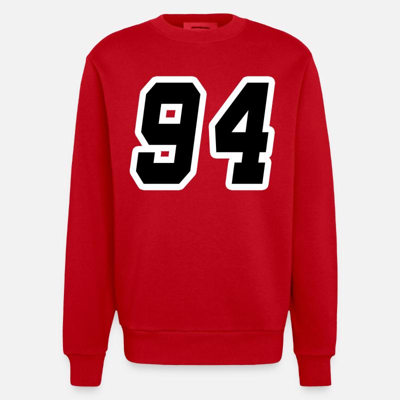 Nummer vierundneunzig 94 - Heavyweight Oversized Organic Crew Neck Made in EU - Rot