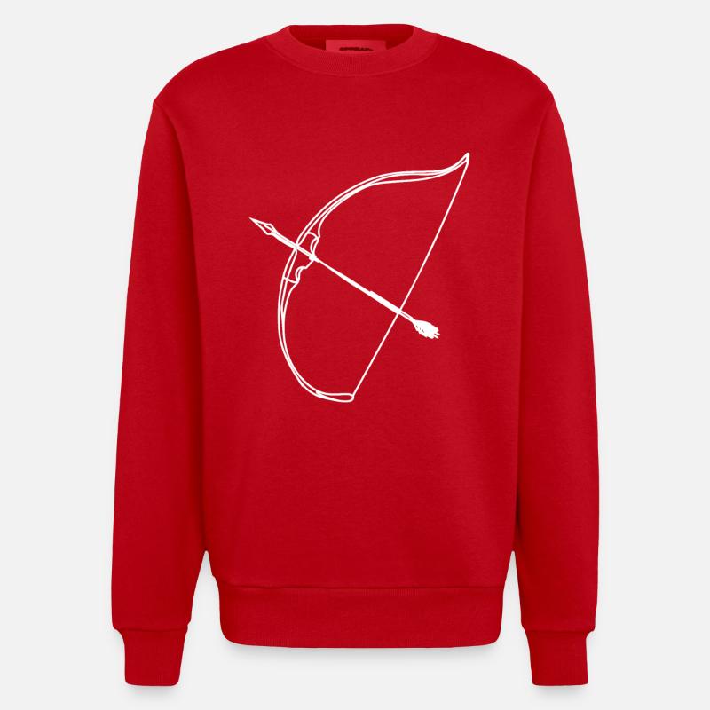 Pfeil und Bogen - Heavyweight Oversized Organic Crew Neck Made in EU - Rot