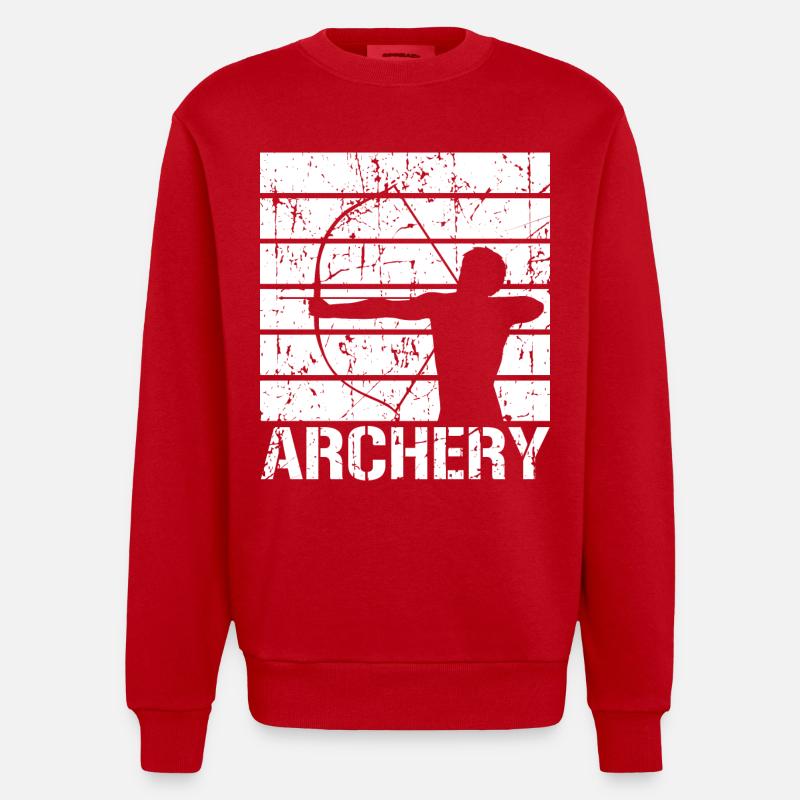 Lustiges Bogenschießen - Heavyweight Oversized Organic Crew Neck Made in EU - Rot