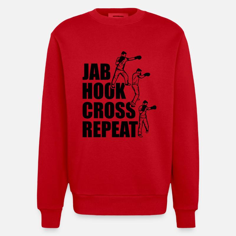 Techniques de boxe - Sweat bio épais oversize fabriqué en UE - rouge