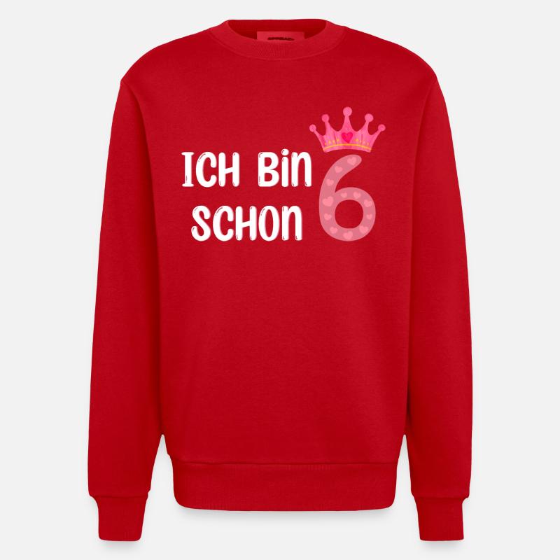 Ich Bin Schon 6 - Heavyweight Oversized Organic Crew Neck Made in EU - Rot
