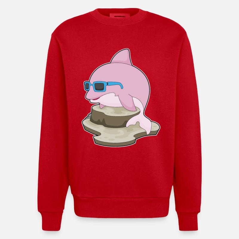 Delfin Sonnenbrille - Heavyweight Oversized Organic Crew Neck Made in EU - Rot