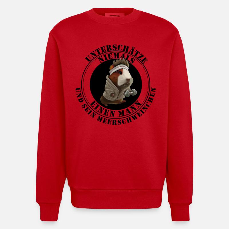 Filles et cochons d’Inde – Diction amusante - Sweat bio épais oversize fabriqué en UE - rouge