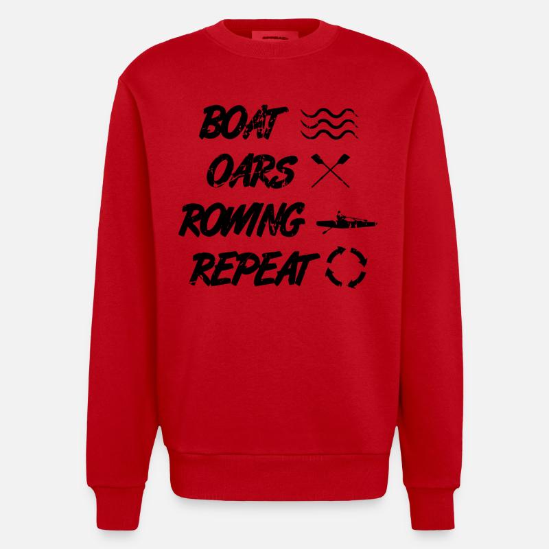 Ruderer Spruch - Heavyweight Oversized Organic Crew Neck Made in EU - Rot