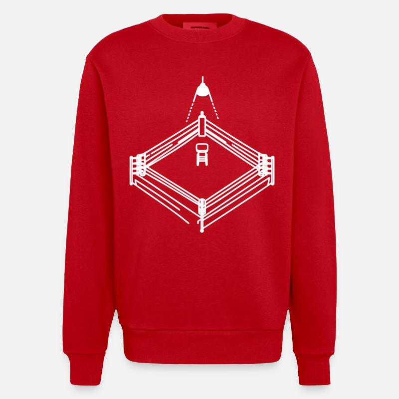 Dessin de ring de boxe - Sweat bio épais oversize fabriqué en UE - rouge