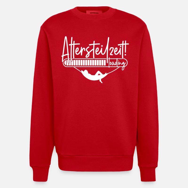 Altersteilzeit loading Ladebalken Hängematte ATZ - Heavyweight Oversized Organic Crew Neck Made in EU - Rot