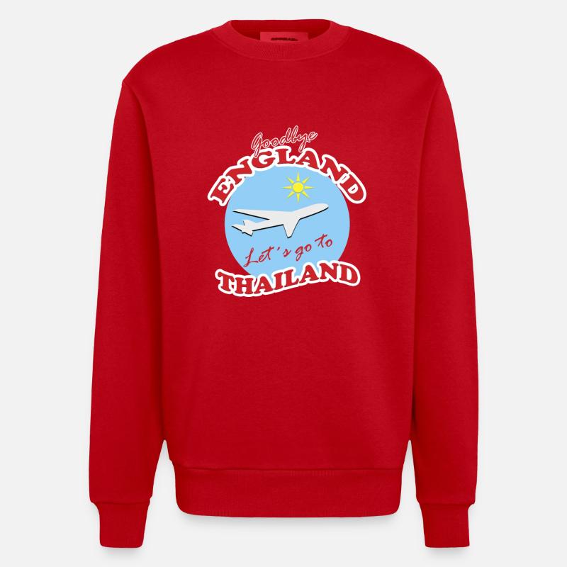 Thaïlande Voyage Adieu Conception d’Avion - Sweat bio épais oversize fabriqué en UE - rouge