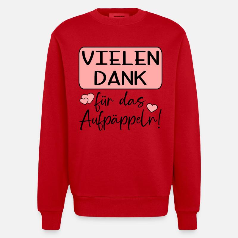 GUTE BESSERUNG - AUFPÄPPELN - Heavyweight Oversized Organic Crew Neck Made in EU - Rot