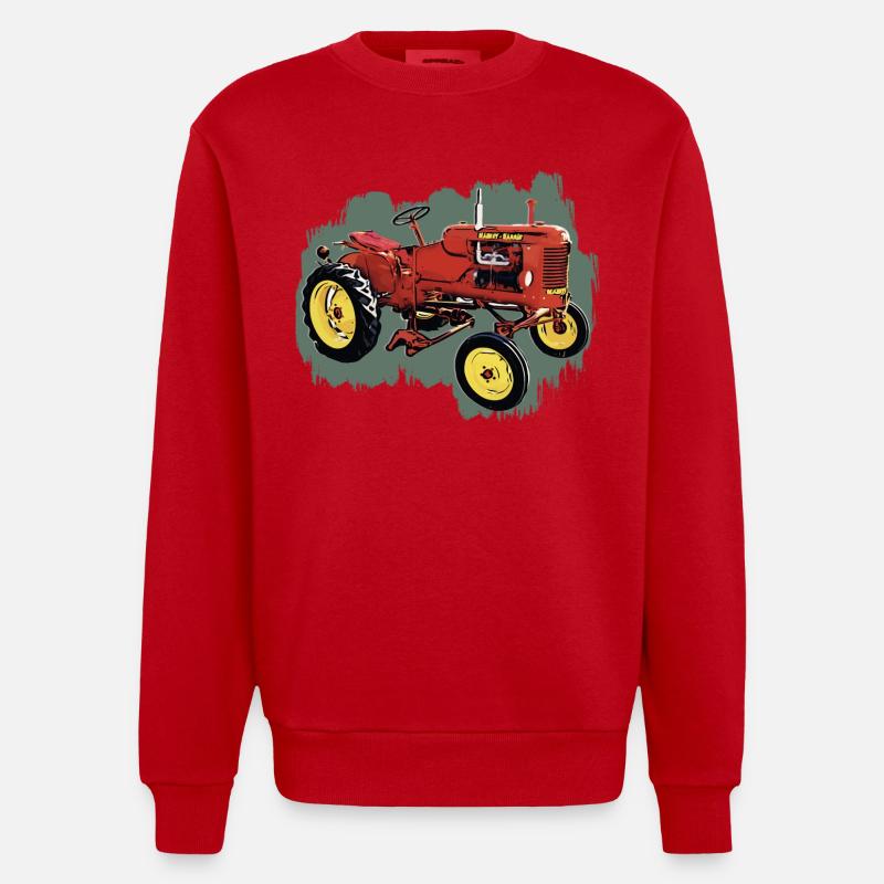 Traktor M H Pony - Heavyweight Oversized Organic Crew Neck Made in EU - Rot
