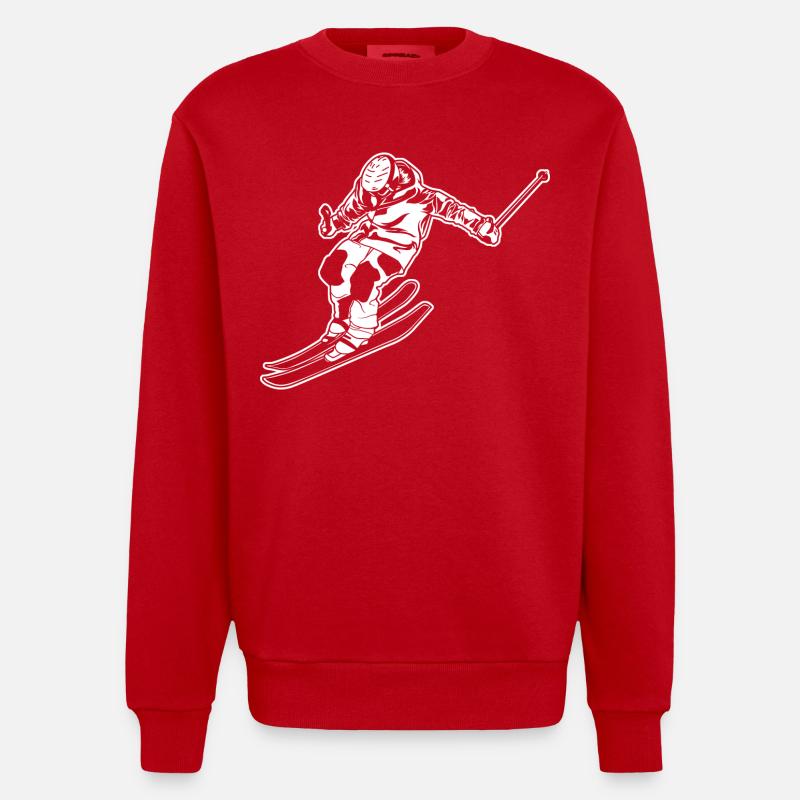 Skiläufer - Heavyweight Oversized Organic Crew Neck Made in EU - Rot