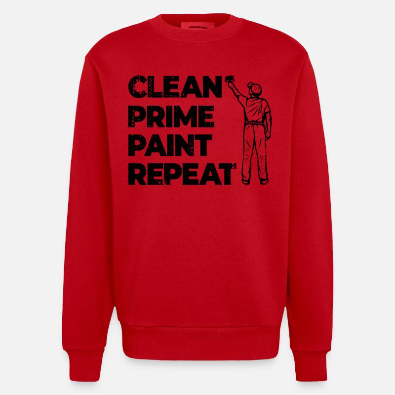 Painter Workflow - Heavyweight Oversized Organic Crew Neck Made in EU - red