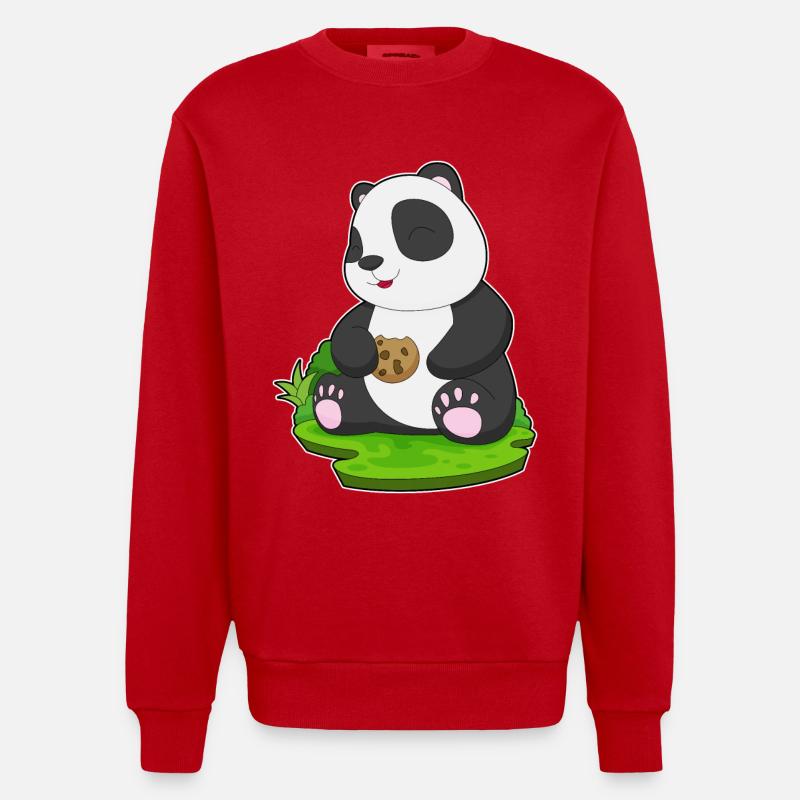 Biscuit Panda - Sweat bio épais oversize fabriqué en UE - rouge