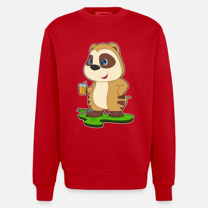 Jus de suricate - Sweat bio épais oversize fabriqué en UE - rouge