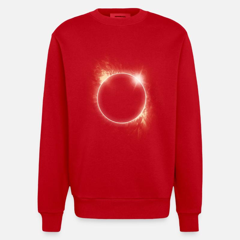 AMATEURS D’ASTRONOMIE DE L’ÉCLIPSE SOLAIRE - Sweat bio épais oversize fabriqué en UE - rouge