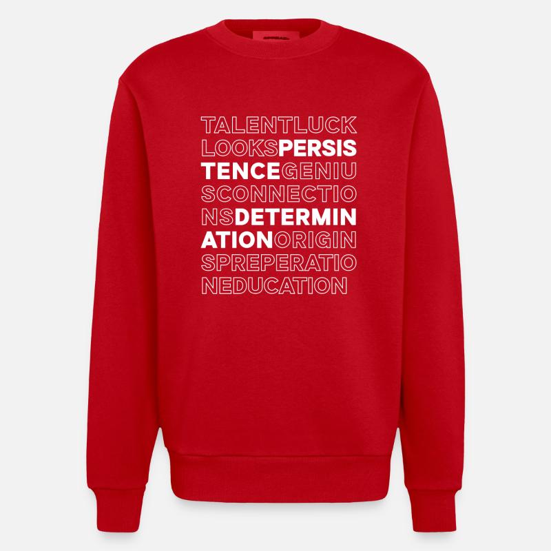 Perseverance and determination - Heavyweight Oversized Organic Crew Neck Made in EU - red