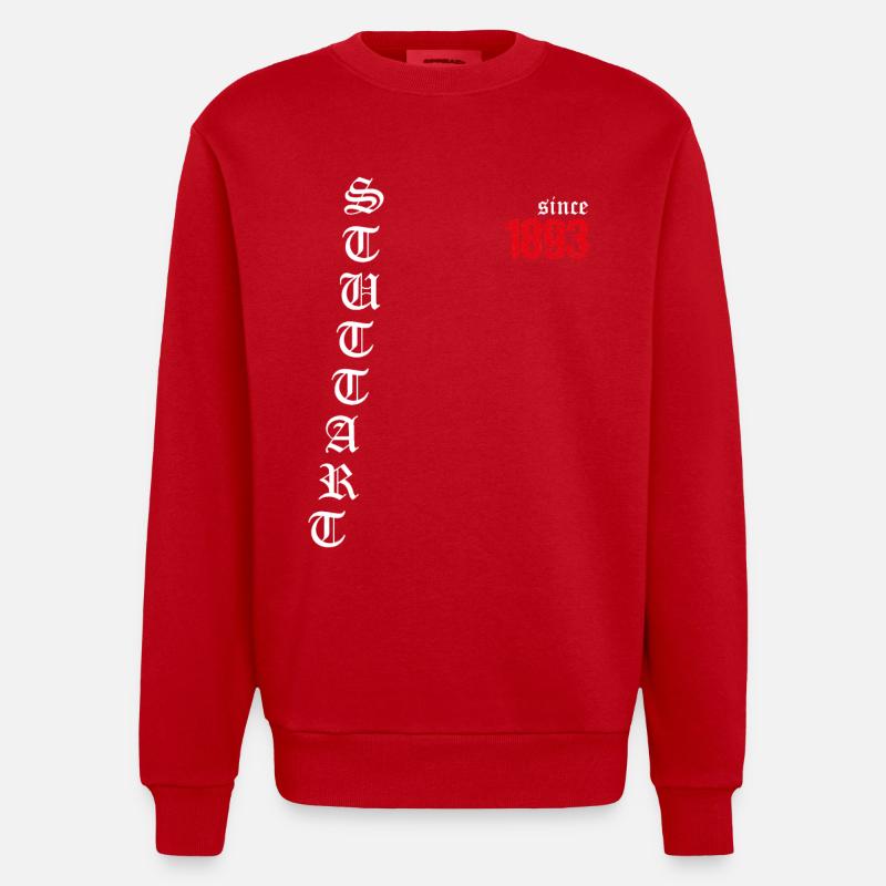 Stuttgart since 1893 - Heavyweight Oversized Organic Crew Neck Made in EU - Rot