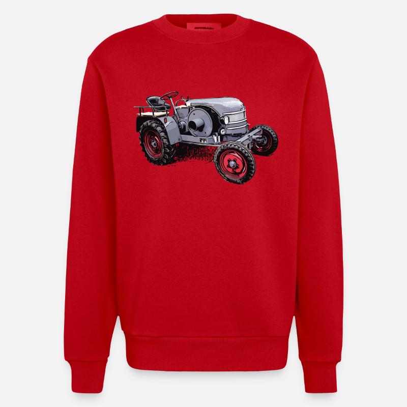 Oldtimer Traktor Kramer K12 - Heavyweight Oversized Organic Crew Neck Made in EU - Rot
