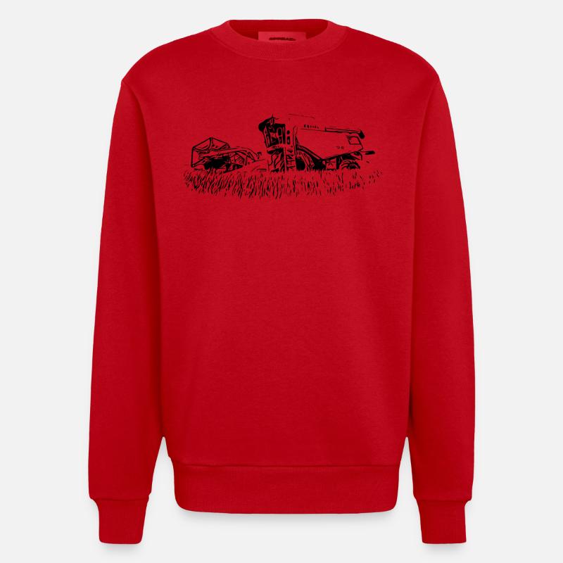 Moissonneuse-batteuse 600 - Sweat bio épais oversize fabriqué en UE - rouge