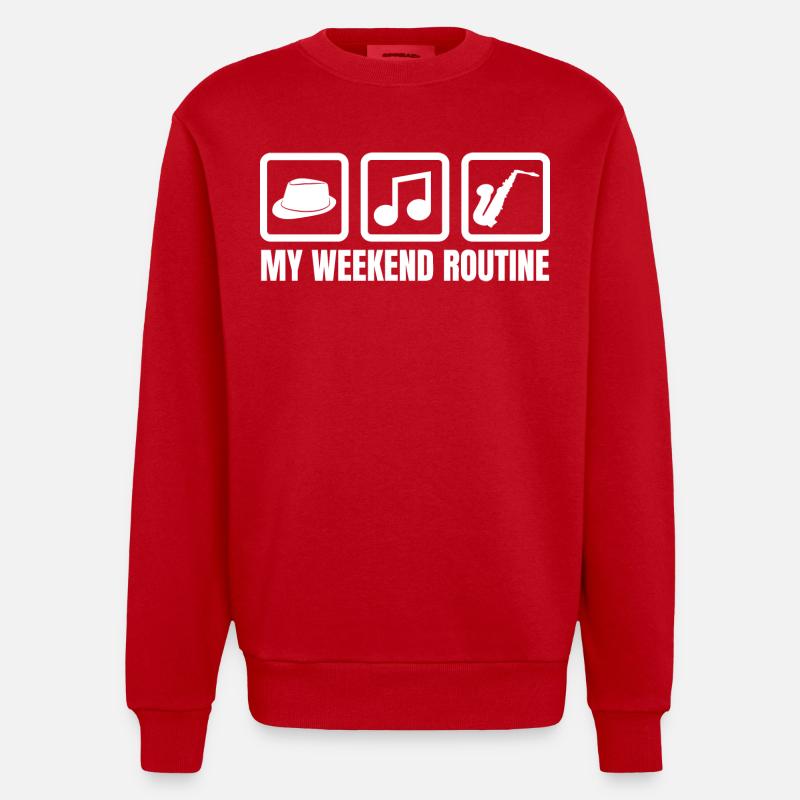 Meine Wochenendroutine - Heavyweight Oversized Organic Crew Neck Made in EU - Rot