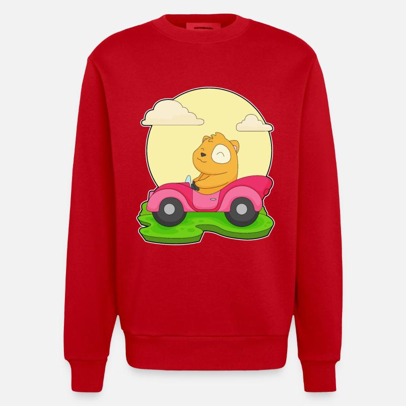 Hamster Auto - Heavyweight Oversized Organic Crew Neck Made in EU - Rot