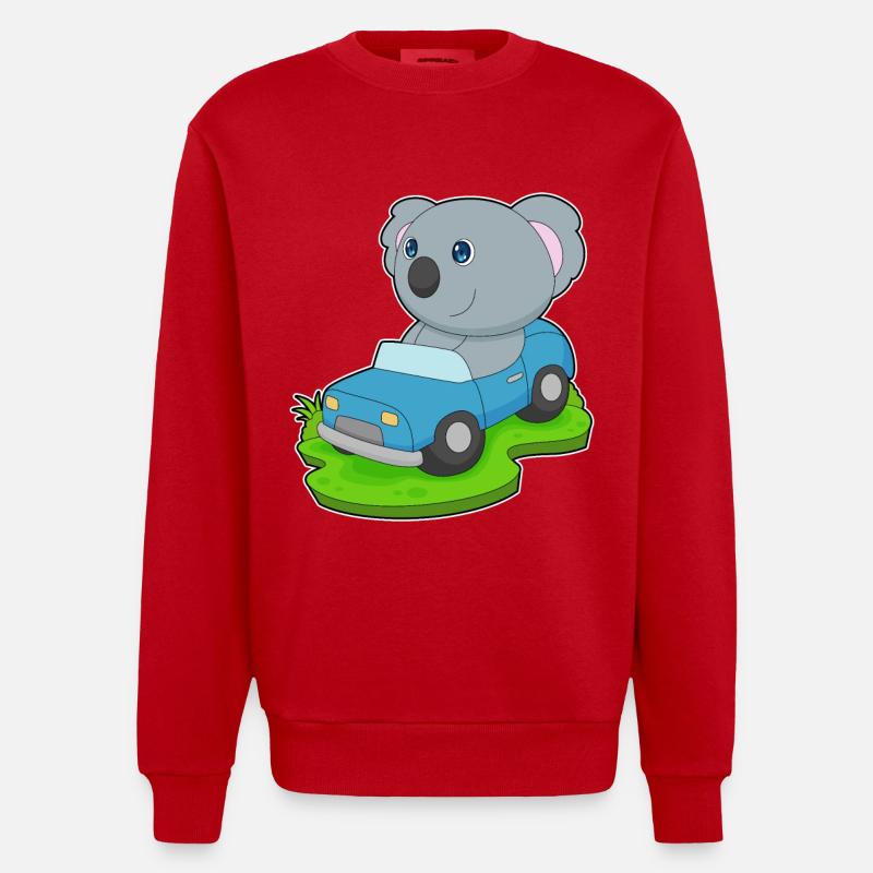 Koala Auto - Heavyweight Oversized Organic Crew Neck Made in EU - Rot