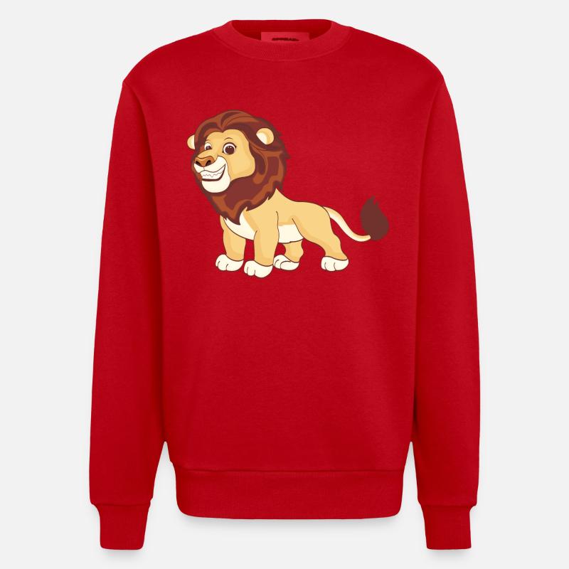 Ein prächtiger Löwe - Heavyweight Oversized Organic Crew Neck Made in EU - Rot