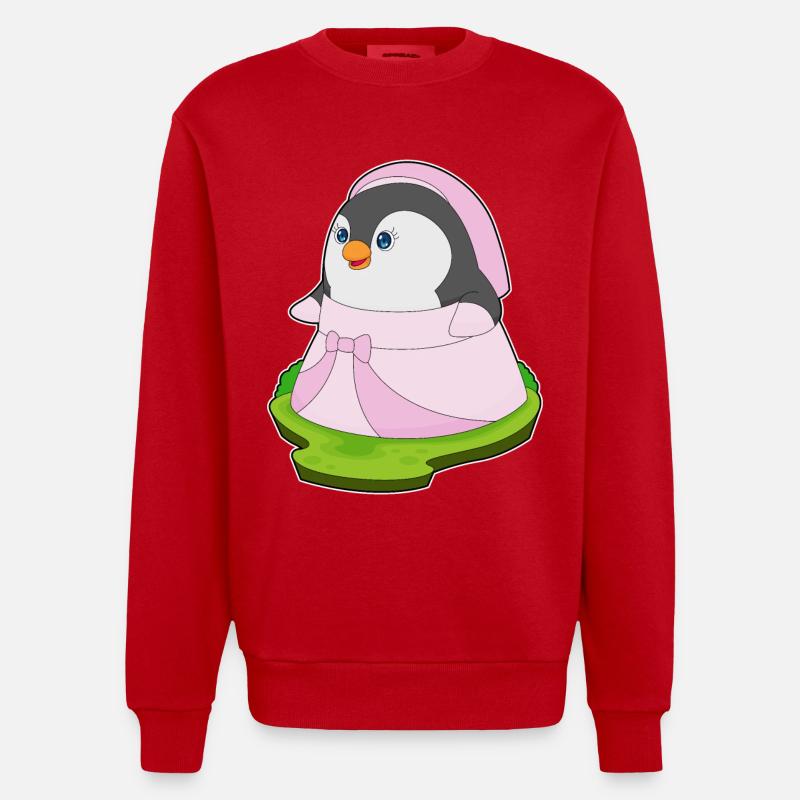 Pingouin mariée robe de mariage - Sweat bio épais oversize fabriqué en UE - rouge