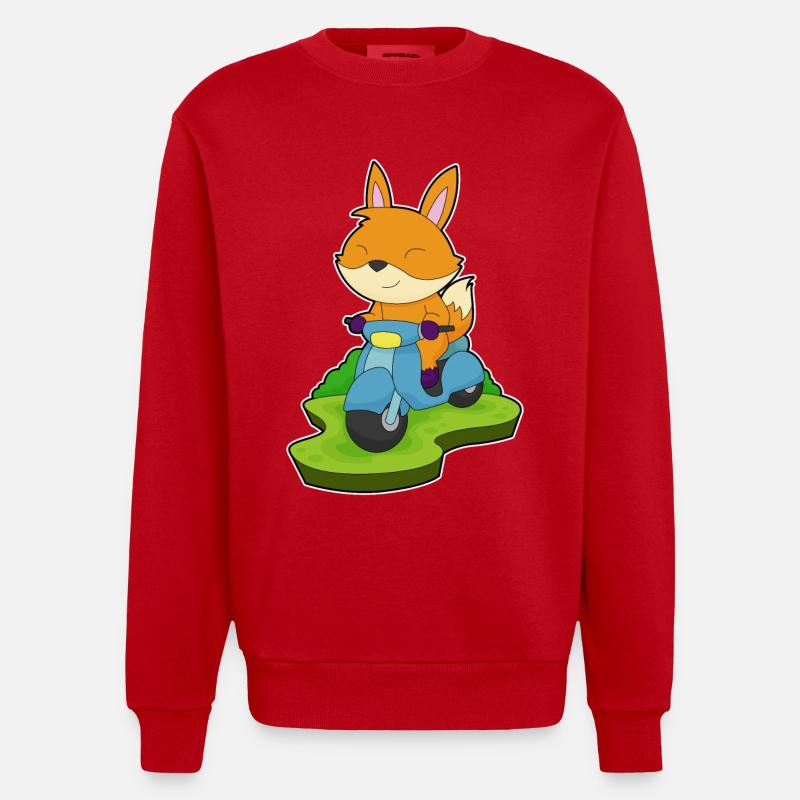Moto Fox - Sweat bio épais oversize fabriqué en UE - rouge