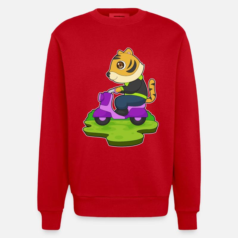 Moto Tiger - Sweat bio épais oversize fabriqué en UE - rouge