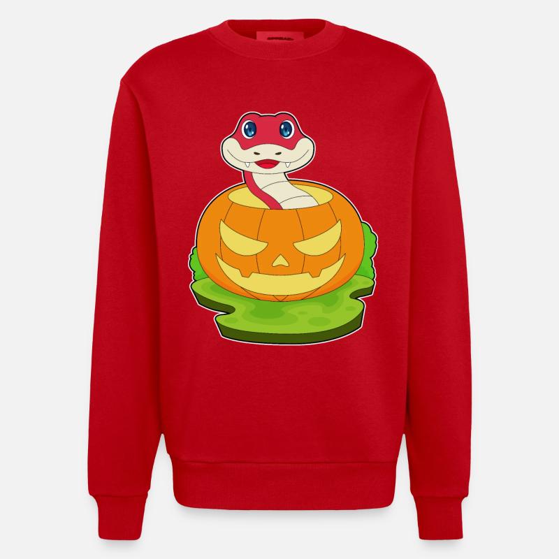 Citrouille d’Halloween serpent - Sweat bio épais oversize fabriqué en UE - rouge