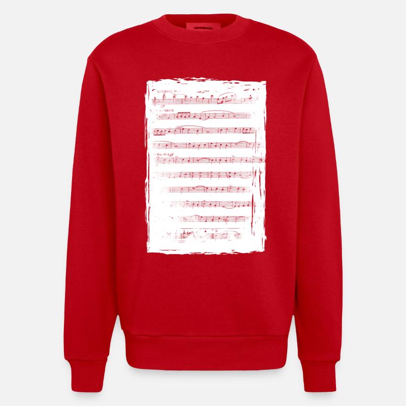 Partition de musique - Sweat bio épais oversize fabriqué en UE - rouge