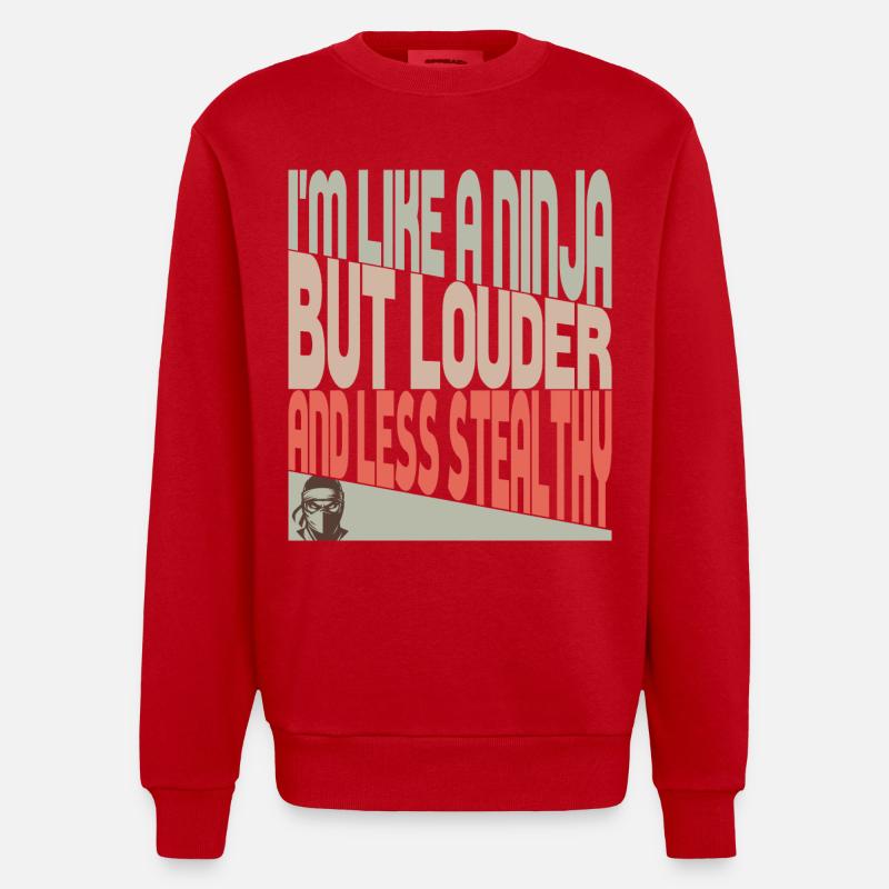 Wie ein Ninja - Heavyweight Oversized Organic Crew Neck Made in EU - Rot
