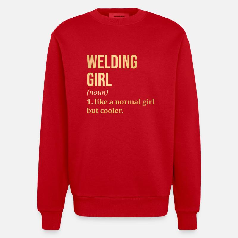 Welding - Heavyweight Oversized Organic Crew Neck Made in EU - red