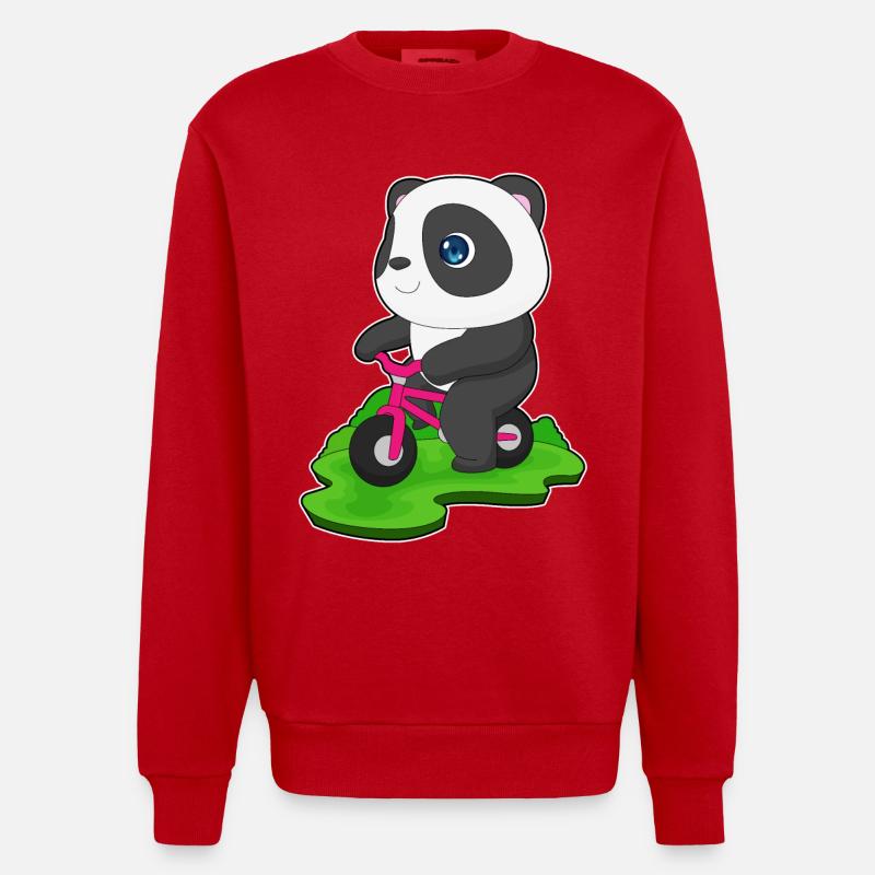 Vélo Panda - Sweat bio épais oversize fabriqué en UE - rouge
