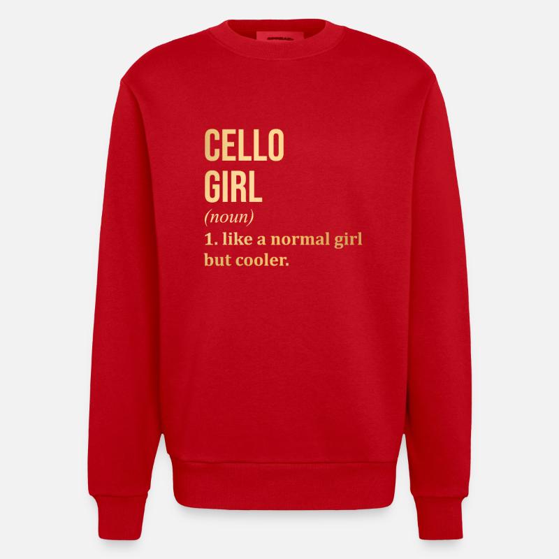 violoncelle - Sweat bio épais oversize fabriqué en UE - rouge